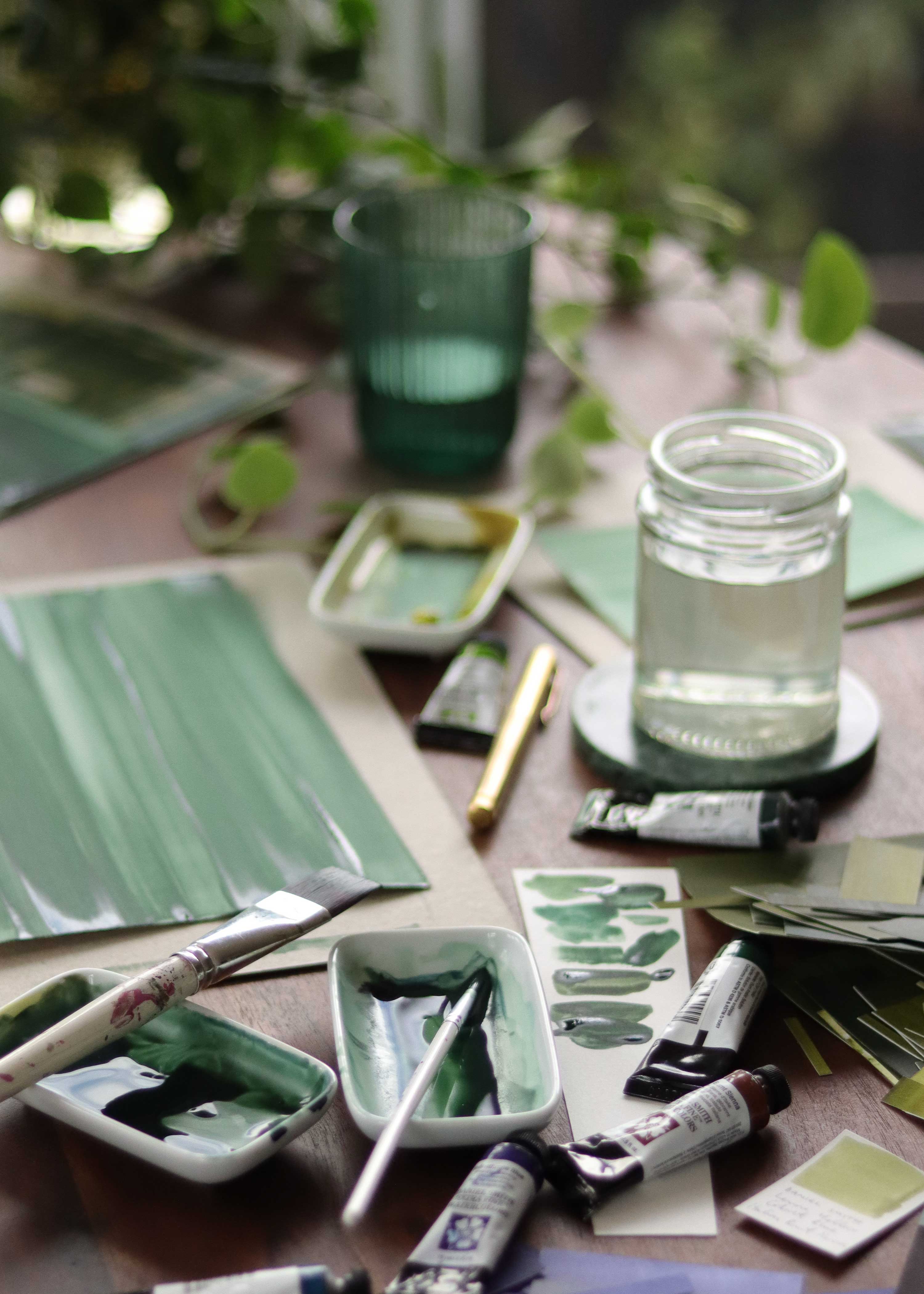 Green abstract artwork - Unfurl – Johanan Studio