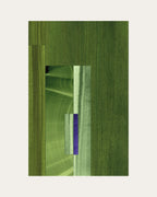  Geometric abstract artwork with olive green, sage green and midnight blue colours