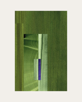 Geometric abstract artwork with olive green, sage green and midnight blue colours